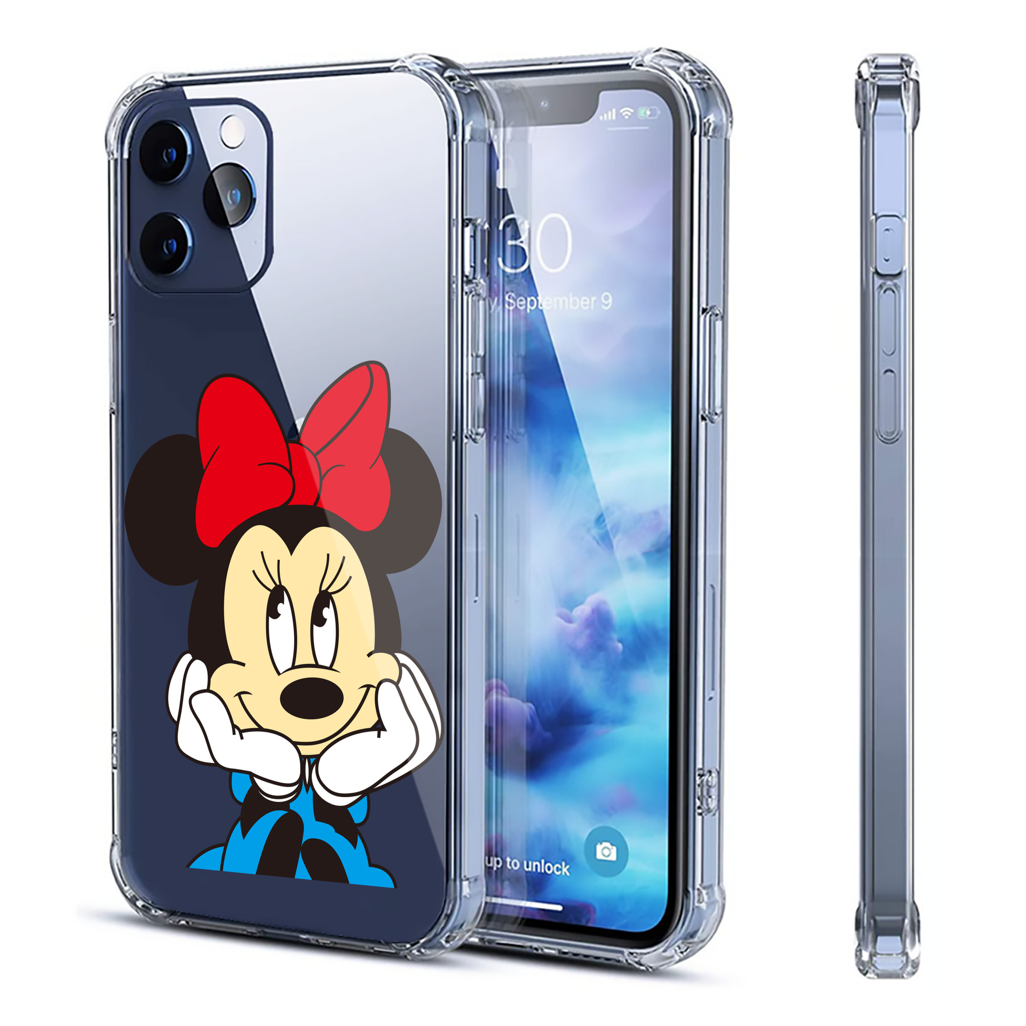 （画像用） ミッキーマウス Mickey Mouse 【iPhone 12シリーズ対応】透明スマホケース（クリアソフトケース）